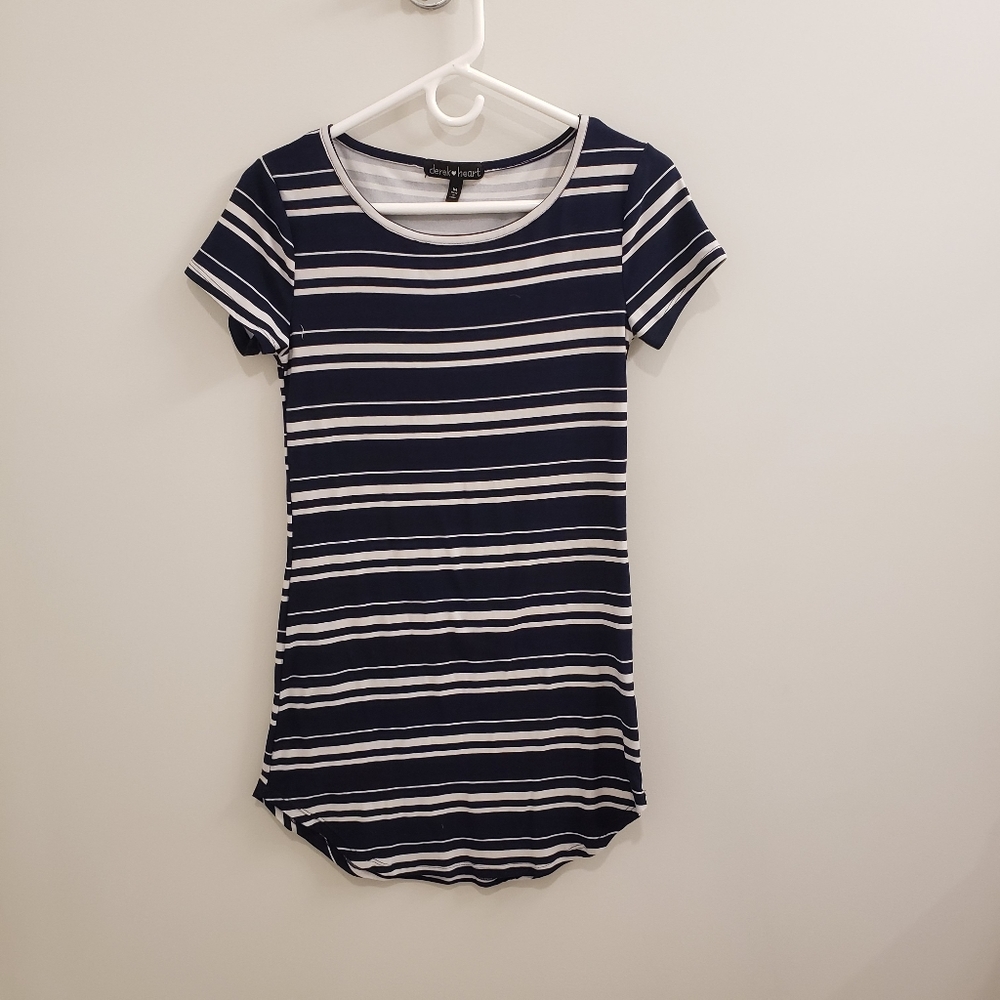 Navy Blue stripped bodycon dress